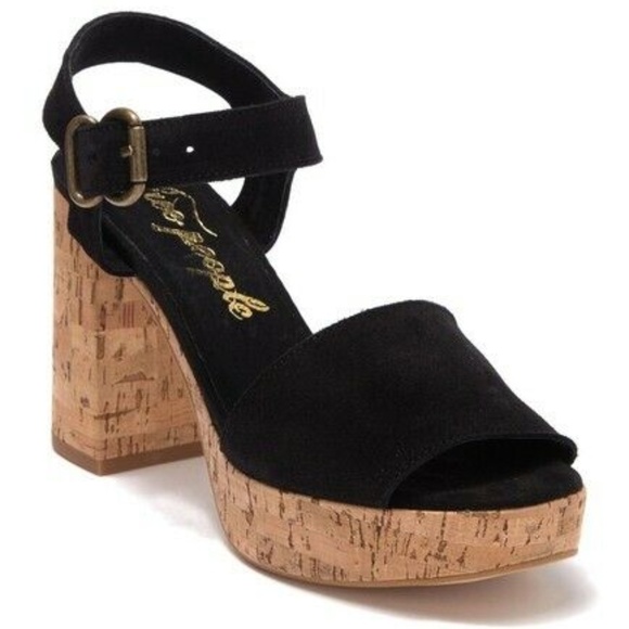 Free People Shoes - Sandal Free People Brooke Platform Black Suede